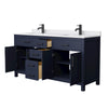 Custom image for Dark Blue with Matte Black Trim / White Cultured Marble / No Mirror