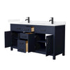 Custom image for Dark Blue with Matte Black Trim / White Quartz / No Mirror
