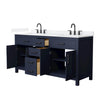 Custom image for Dark Blue with Matte Black Trim / White Quartz / No Mirror