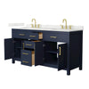Custom image for Dark Blue with Brushed Gold Trim / Giotto Quartz / No Mirror
