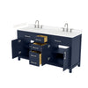 Custom image for Dark Blue with Brushed Nickel Trim / Carrara Cultured Marble / No Mirror