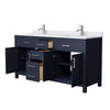 Custom image for Dark Blue with Brushed Nickel Trim / White Cultured Marble / No Mirror