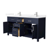 Custom image for Dark Blue with Brushed Nickel Trim / White Quartz / No Mirror