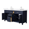 Custom image for Dark Blue with Brushed Nickel Trim / White Quartz / No Mirror