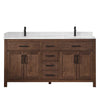 Custom image for Dark Walnut with Matte Black Trim / Carrara Cultured Marble / No Mirror