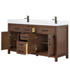 Custom image for Dark Walnut with Matte Black Trim / White Cultured Marble / No Mirror