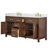 Custom image for Dark Walnut with Brushed Gold Trim / Carrara Cultured Marble / No Mirror