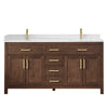 Custom image for Dark Walnut with Brushed Gold Trim / Giotto Quartz / No Mirror