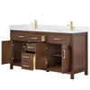 Custom image for Dark Walnut with Brushed Gold Trim / Giotto Quartz / No Mirror
