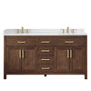 Custom image for Dark Walnut with Brushed Gold Trim / Giotto Quartz / No Mirror