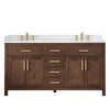Custom image for Dark Walnut with Brushed Gold Trim / White Quartz / No Mirror
