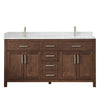Custom image for Dark Walnut with Brushed Nickel Trim / Carrara Cultured Marble / No Mirror
