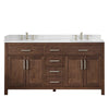 Custom image for Dark Walnut with Brushed Nickel Trim / Carrara Cultured Marble / No Mirror