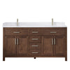 Custom image for Dark Walnut with Brushed Nickel Trim / White Cultured Marble / No Mirror
