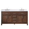 Custom image for Dark Walnut with Brushed Nickel Trim / White Cultured Marble / No Mirror