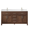 Custom image for Dark Walnut with Brushed Nickel Trim / White Quartz / No Mirror