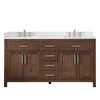 Custom image for Dark Walnut with Brushed Nickel Trim / White Quartz / No Mirror