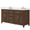 Custom image for Dark Walnut with Brushed Nickel Trim / White Quartz / No Mirror
