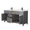 Custom image for Dark Gray with Matte Black Trim / Carrara Cultured Marble / No Mirror