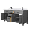 Custom image for Dark Gray with Matte Black Trim / White Cultured Marble / No Mirror