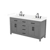 Custom image for Dark Gray with Matte Black Trim / White Cultured Marble / No Mirror