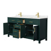 Custom image for Green with Brushed Gold Trim / Carrara Cultured Marble / No Mirror