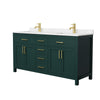 Custom image for Green with Brushed Gold Trim / Carrara Cultured Marble / No Mirror