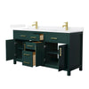 Custom image for Green with Brushed Gold Trim / White Quartz / No Mirror