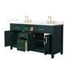 Custom image for Green with Brushed Gold Trim / White Quartz / No Mirror