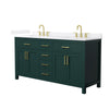 Custom image for Green with Brushed Gold Trim / White Quartz / No Mirror