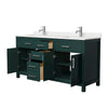 Custom image for Green with Brushed Nickel Trim / Carrara Cultured Marble / No Mirror