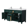 Custom image for Green with Brushed Nickel Trim / White Cultured Marble / No Mirror
