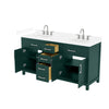 Custom image for Green with Brushed Nickel Trim / White Cultured Marble / No Mirror