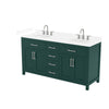 Custom image for Green with Brushed Nickel Trim / White Cultured Marble / No Mirror