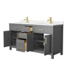 Custom image for Dark Gray with Brushed Gold Trim / Carrara Cultured Marble / No Mirror
