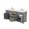 Custom image for Dark Gray with Brushed Gold Trim / Carrara Cultured Marble / No Mirror