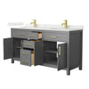 Custom image for Dark Gray with Brushed Gold Trim / Giotto Quartz / No Mirror
