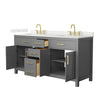 Custom image for Dark Gray with Brushed Gold Trim / Giotto Quartz / No Mirror