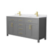 Custom image for Dark Gray with Brushed Gold Trim / White Cultured Marble / No Mirror