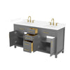 Custom image for Dark Gray with Brushed Gold Trim / White Cultured Marble / No Mirror