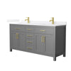Custom image for Dark Gray with Brushed Gold Trim / White Quartz / No Mirror