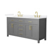 Custom image for Dark Gray with Brushed Gold Trim / White Quartz / No Mirror