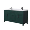 Custom image for Green with Matte Black Trim / White Cultured Marble / No Mirror