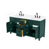 Custom image for Green with Matte Black Trim / White Cultured Marble / No Mirror