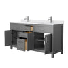 Custom image for Dark Gray with Brushed Nickel Trim / White Cultured Marble / No Mirror