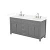 Custom image for Dark Gray with Brushed Nickel Trim / White Cultured Marble / No Mirror