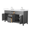 Custom image for Dark Gray with Brushed Nickel Trim / White Quartz / No Mirror