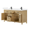 Custom image for Whitewashed Oak with Matte Black Trim / Carrara Cultured Marble / No Mirror