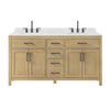 Custom image for Whitewashed Oak with Matte Black Trim / Carrara Cultured Marble / No Mirror