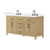 Custom image for Whitewashed Oak with Matte Black Trim / Carrara Cultured Marble / No Mirror